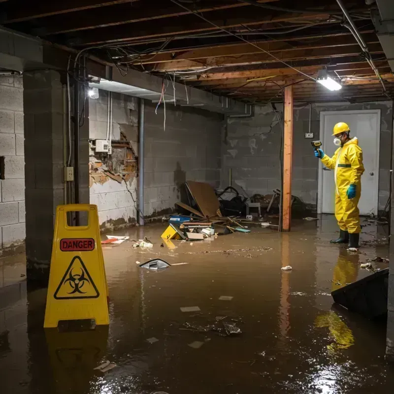 Flooded Basement Electrical Hazard in Groveland, MA Property